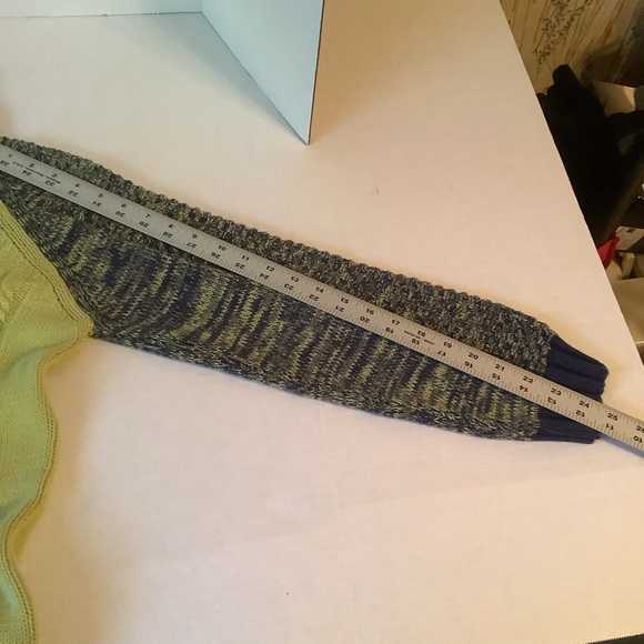 Cotton Country Sweater Lime Green/Blue Size Medium - Picture 7 of 8